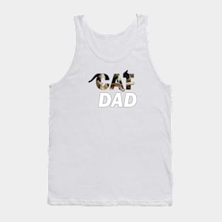 CAT DAD - black and white cat oil painting word art Tank Top